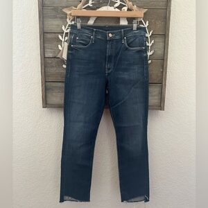 NWT.  MOTHER The Mid rise dazzler ankle step fray denim jeans‎ On The Edge 30 …